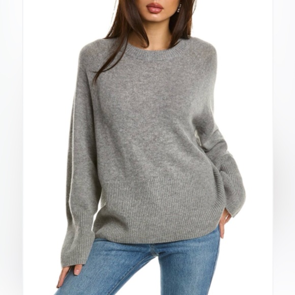 360 Cashmere Sweaters - 360 Cashmere Sweater Crewneck Oversize Ribbed Grey Loose Fit